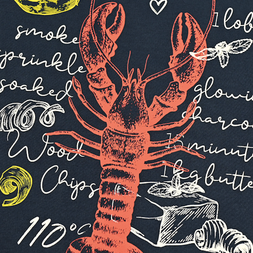 Big Green Egg Oversized Sweater -  Lobster Lover - Blau