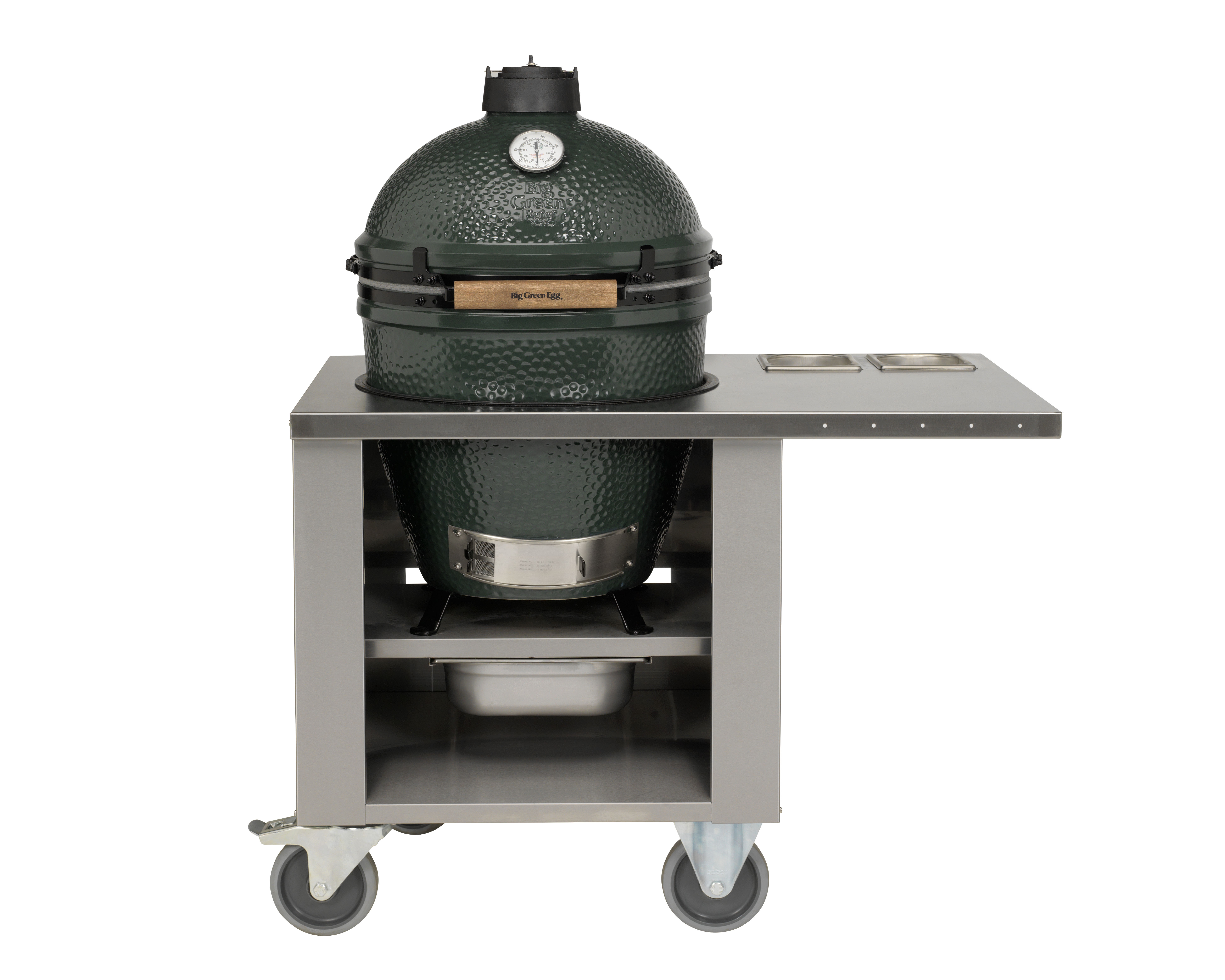 Vorschaubild Galerie Big Green Egg Edelstahl Rollwagen mit Tisch L