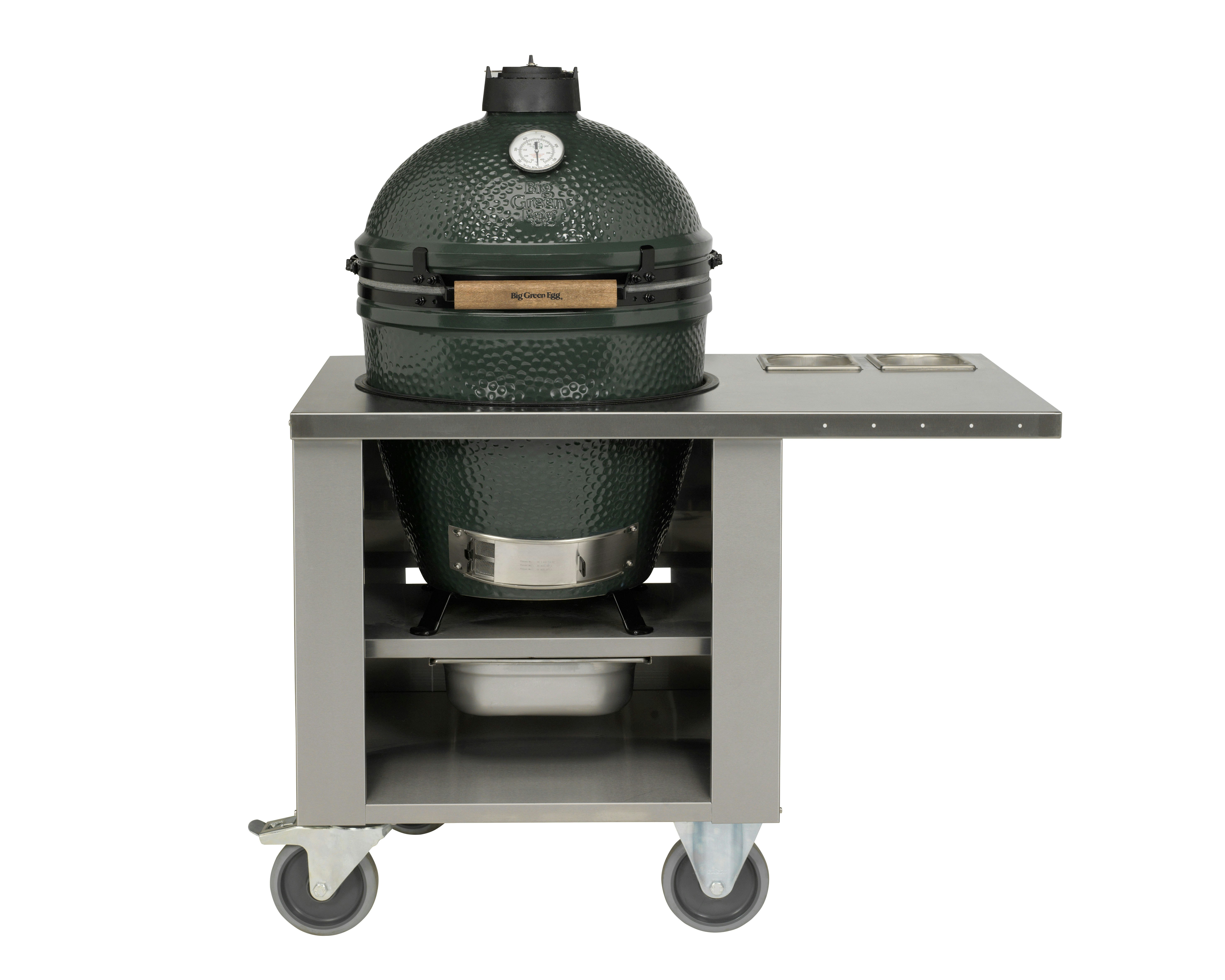 Big Green Egg Edelstahl Rollwagen mit Tisch L
