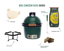 Big Green Egg Mini Holzkohlegrill (Starter-Set) inkl. 2x 4,5 kg naturbelassene Holzkohle
