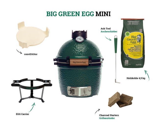 Big Green Egg Holzkohlegrill MINI Starter Set inkl. 2x 4,5 kg naturbelassene Holzkohle Vorschaubild Galerie