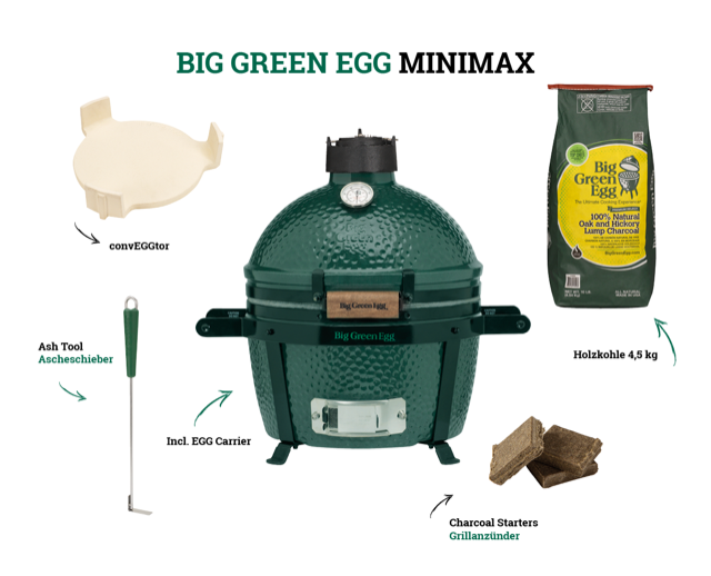 Vorschaubild Galerie Big Green Egg MiniMax Holzkohlegrill (Starter-Set) inkl. 2x 4,5 kg naturbelassene Holzkohle