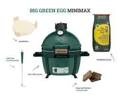 Big Green Egg Holzkohlegrill MINIMAX Starter Set inkl. 2x 4,5 kg naturbelassene Holzkohle