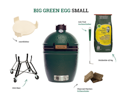 Big Green Egg Small Holzkohlegrill (Starter-Set) inkl. 2x 4,5 kg naturbelassene Holzkohle