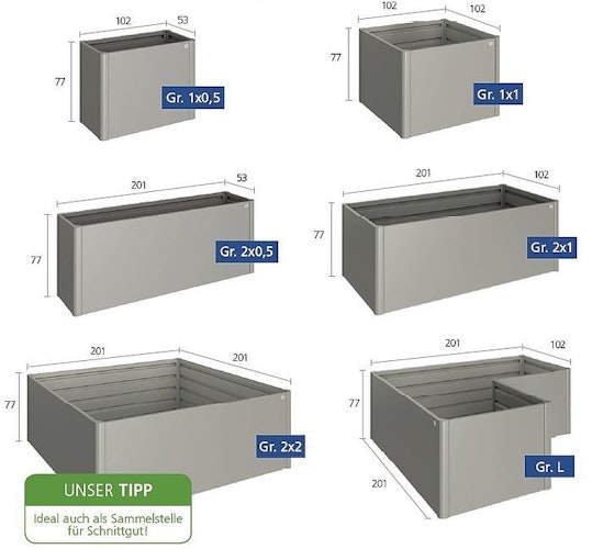 B-Ware Biohort HochBeet 152 x 152 x 77 cm (Gr. 1,5x1,5) dunkelgrau-metallic Bild