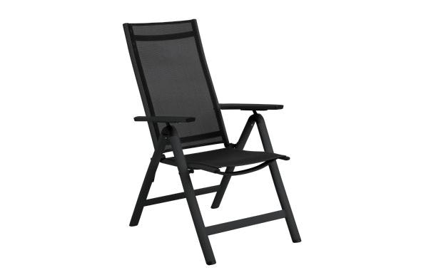 Brafab Multipositionssessel RANA, Aluminium Schwarz / Kunststoffgewebe Schwarz