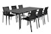 Brafab 6er Dining-Set DELIA, Tisch 200 x 97 cm + 6 Stühle, Aluminium Schwarz / Kunststoffgewebe SchwarzBild