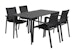 Brafab 4er Dining-Set DELIA, Tisch 140 x 78 cm + 4 Stühle, Aluminium Schwarz / Kunststoffgewebe SchwarzBild
