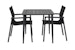Brafab 2er Dining-Set DELIA, Tisch 78 x 78 cm + 2 Stühle, Aluminium Schwarz / Kunststoffgewebe SchwarzBild