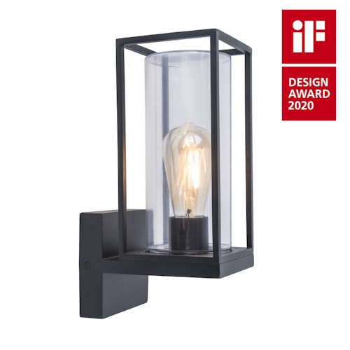 LUTEC Außenwandleuchte FLAIR Aluminium / Glas matt schwarz (5288801012) Bild