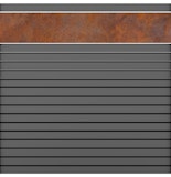 BM Zaunserie Typ 249 Rhombus Alu Grundelement, 180 x 180 cm mit Cortenstahl Streifen BM Zaunserie Typ 249 Rhombus Alu Grundelement, 180 x 180 cm mit Cortenstahl StreifenZubehörbild
