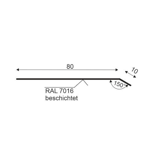 Abdeckblende 80 mm für Gartenhaus/Saunahaus Fundamentbalken anthrazit Bild