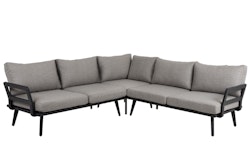 Brafab Lounge-Set VILLAC, Aluminium / Olefin (100 % Polypropylen) Schwarz/Beige