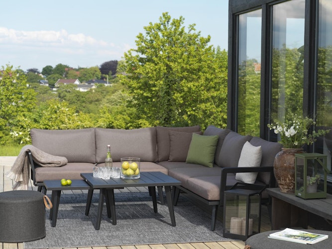 Brafab Loungetisch VILLAC 88x88x46 cm, Aluminium Weiß - Abverkauf 