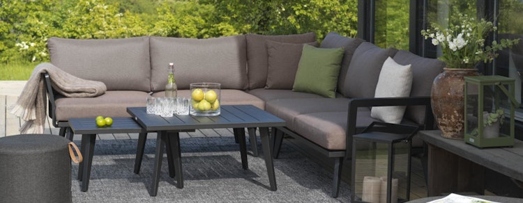 Brafab Loungetisch VILLAC 88x88x46 cm, Aluminium Weiß - Abverkauf 