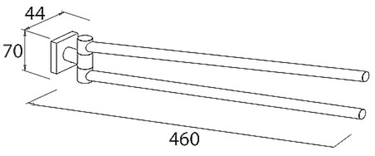 Bravat Handtuchhalter 2-armig Quaruna. chrom