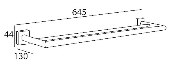 Bravat doppelte Badetuchstange Quaruna - 64,5 cm, chrom