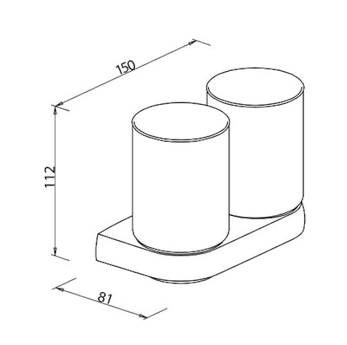 Bravat doppelter Glashalter Metasoft, chrom