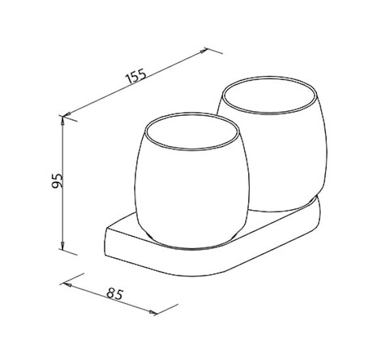 Bravat doppelter Glashalter Metasoft, chrom