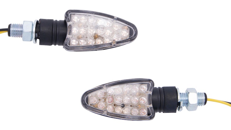Spec-X LED-Blinker Arrow Schwarz 18 mm kurzarm Paar