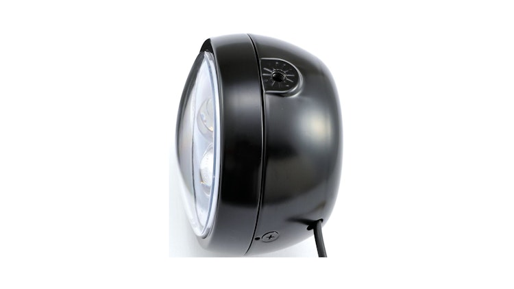 Daytona Hauptscheinwerfer LED Schwarz mit seitlicher Halterung