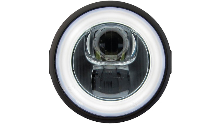 Daytona Hauptscheinwerfer LED Schwarz mit seitlicher Halterung