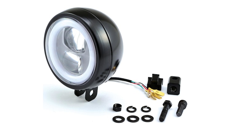 Daytona Hauptscheinwerfer LED Schwarz mit unterer Halterung