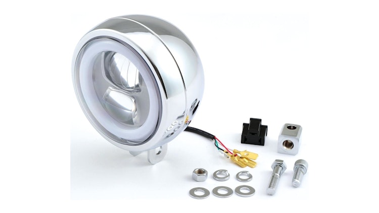 Daytona Hauptscheinwerfer LED Chrom mit unterer Halterung