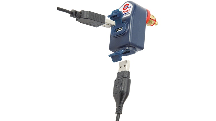 Tecmate Optimate USB-Adapter Ladegerät DIN Winkelstecker 2x USB Eingang 3300mA