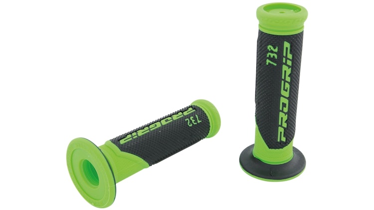 Progrip Griffgummi 732 Grün / Schwarz Fluo Geschlossen Paar Ø22/25mm Länge 125mm