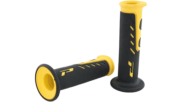 Progrip Griffgummi 725 Gelb / Schwarz Offen Paar Ø22/25mm Länge 122mm