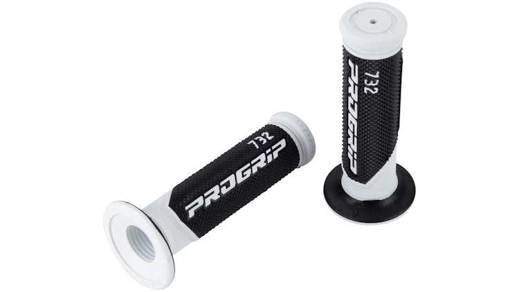 Progrip Griffgummi 732 Weiß / Schwarz Geschlossen Paar Ø22/25mm Länge 125mm