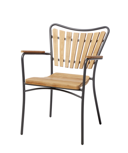 Cinas Stapelsessel ELLEN, Aluminium / Teak