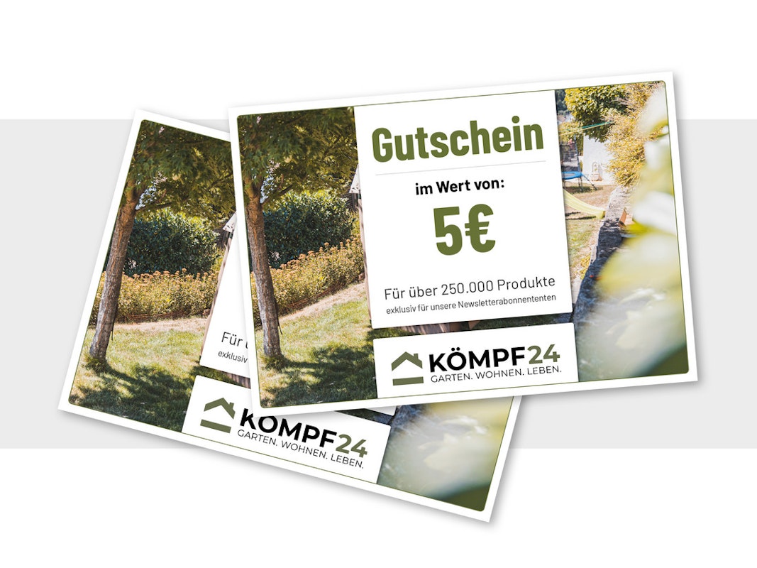 Sie erhalten einen 5€-Gutschein bei Anmeldung zum KÖMPF24-Newsletter