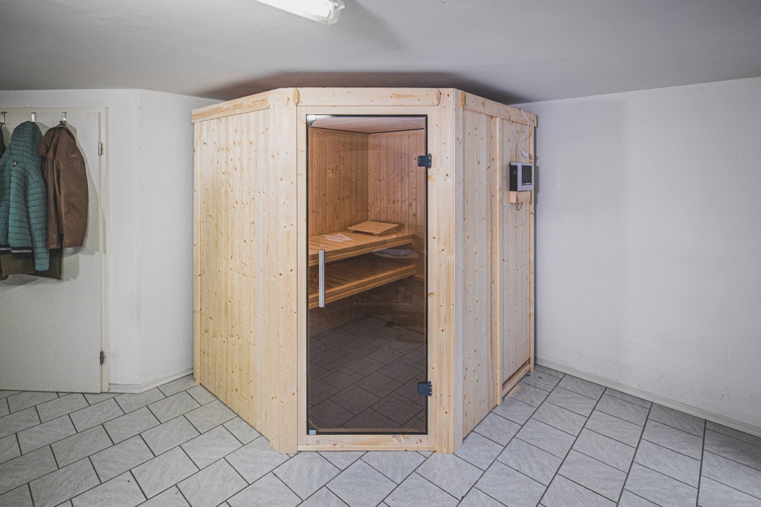 Klassiker: die Sauna im Keller, hier ist am meisten Platz und man hat seine Ruhe!