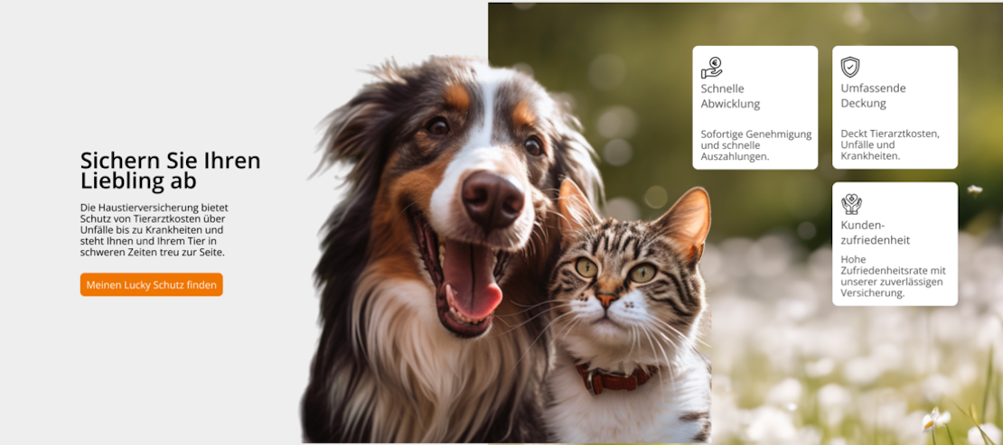 Bild mit Hund und Katze und Vorteile der Tierversicherung HeyLucky