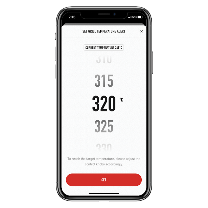Weber Connect App Temperature alert