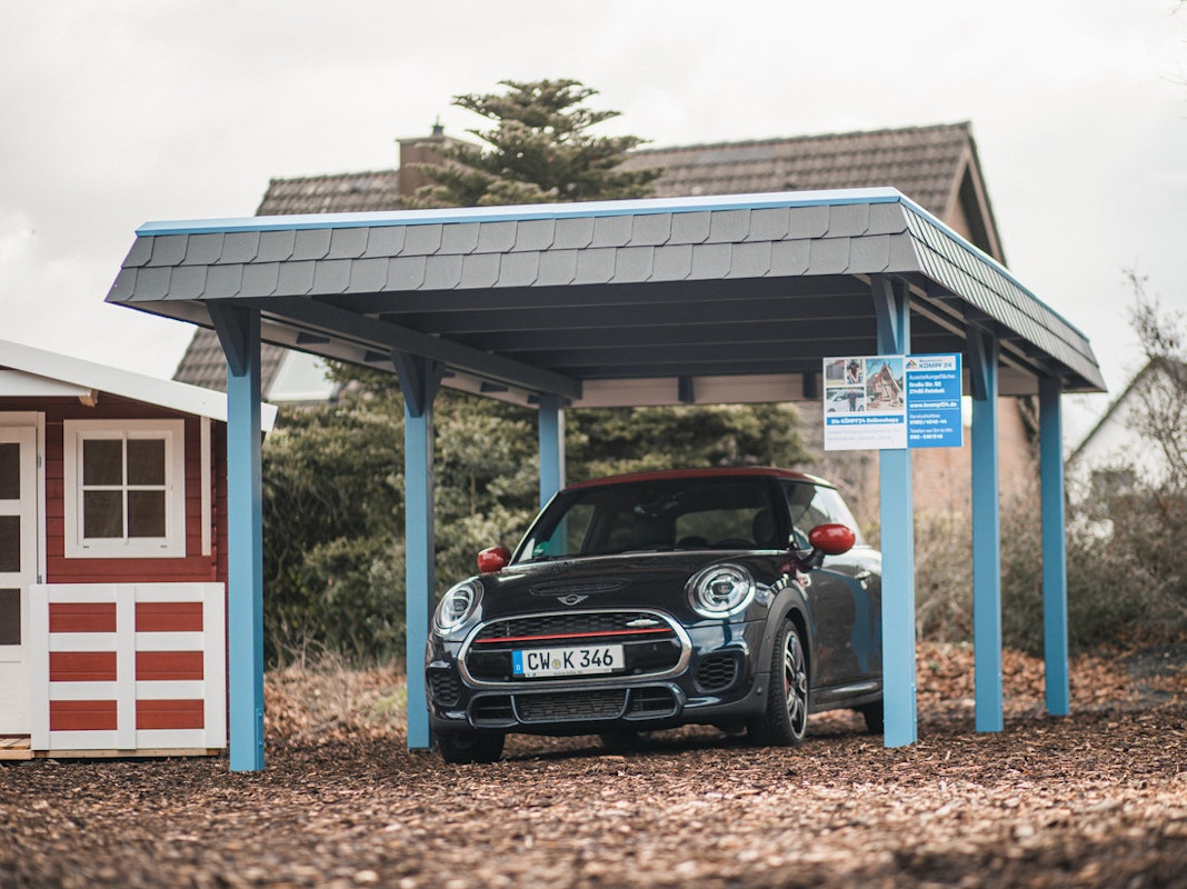 Skanholz Carport Wendland Der Carport Wendland von Skanholz ist eines unserer Lieblingsmodelle. Deshalb haben wir ihn auf unserer Ausstellungsfläche aufgebaut.