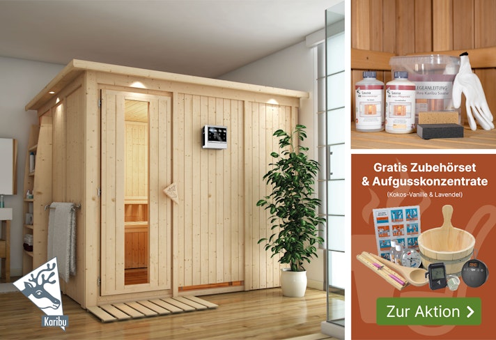 Gratis Aktions-Set beim Kauf einer Karibu Sauna!