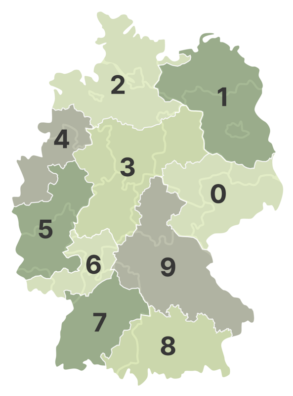 PLZ-Gebiete Deutschland