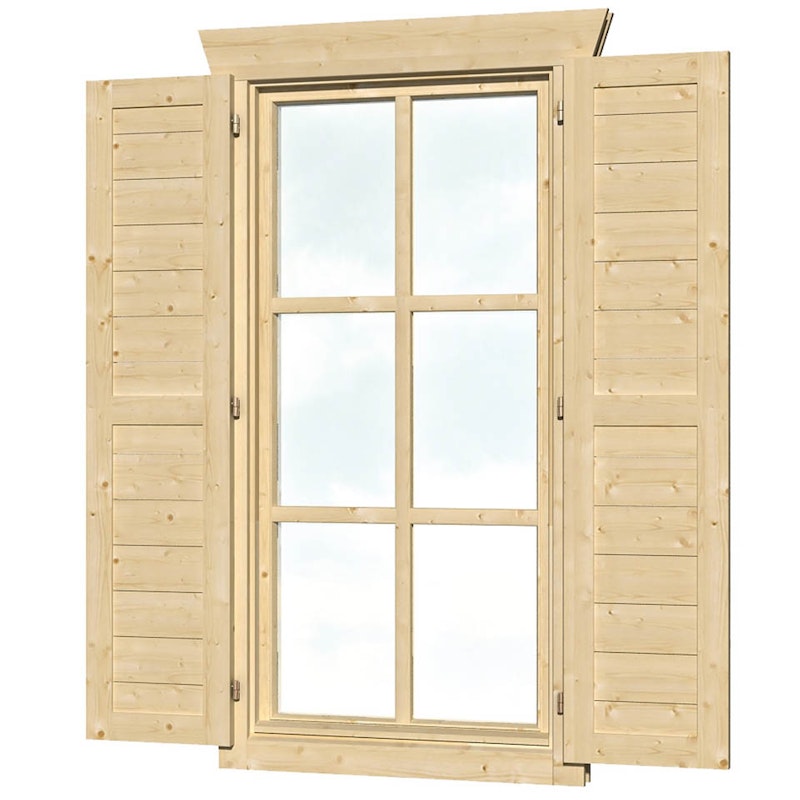 Skan Holz Fensterläden für Blockbohlenhäuser Einzelfenster