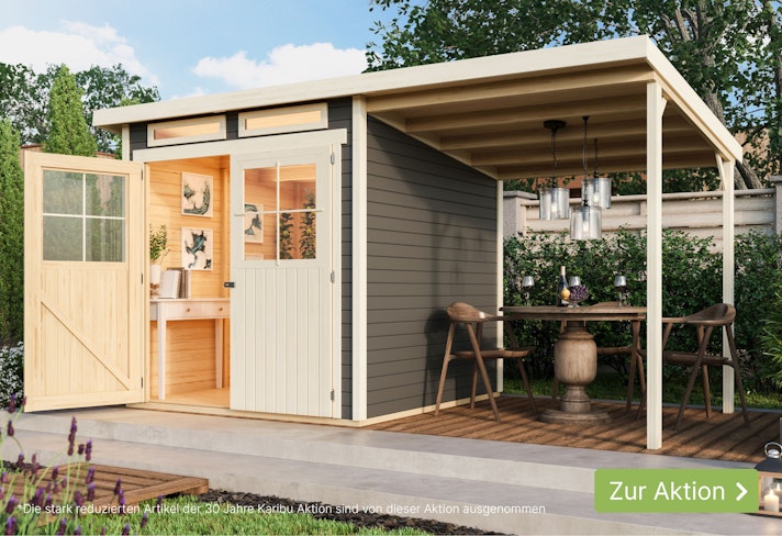 Karibu-Aktion: 50% Rabatt auf Schindeln und Dachfolien! Sliderbild