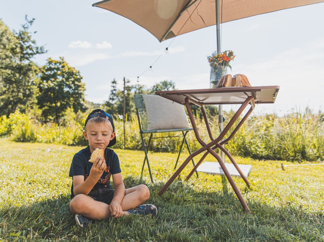 Kompakte Schirmvariante - ideal fürs Camping Kompakte Schirmvariante - ideal fürs Camping