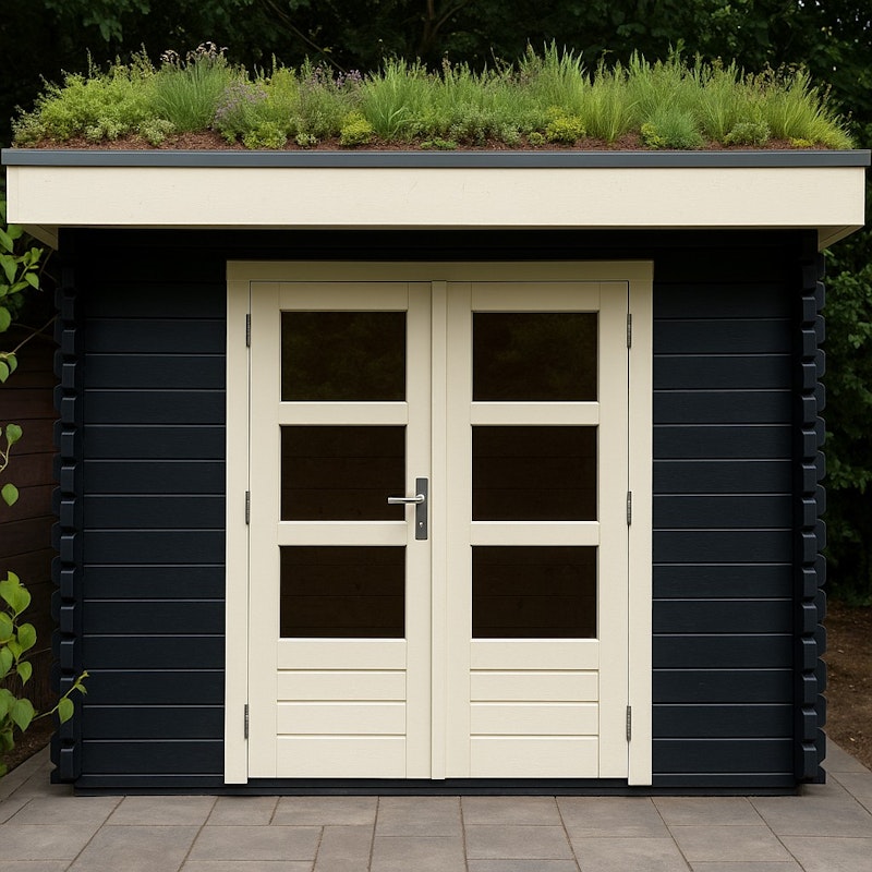 Gartenhaus mit Dachbegrünung Gartenhaus mit Dachbegrünung
