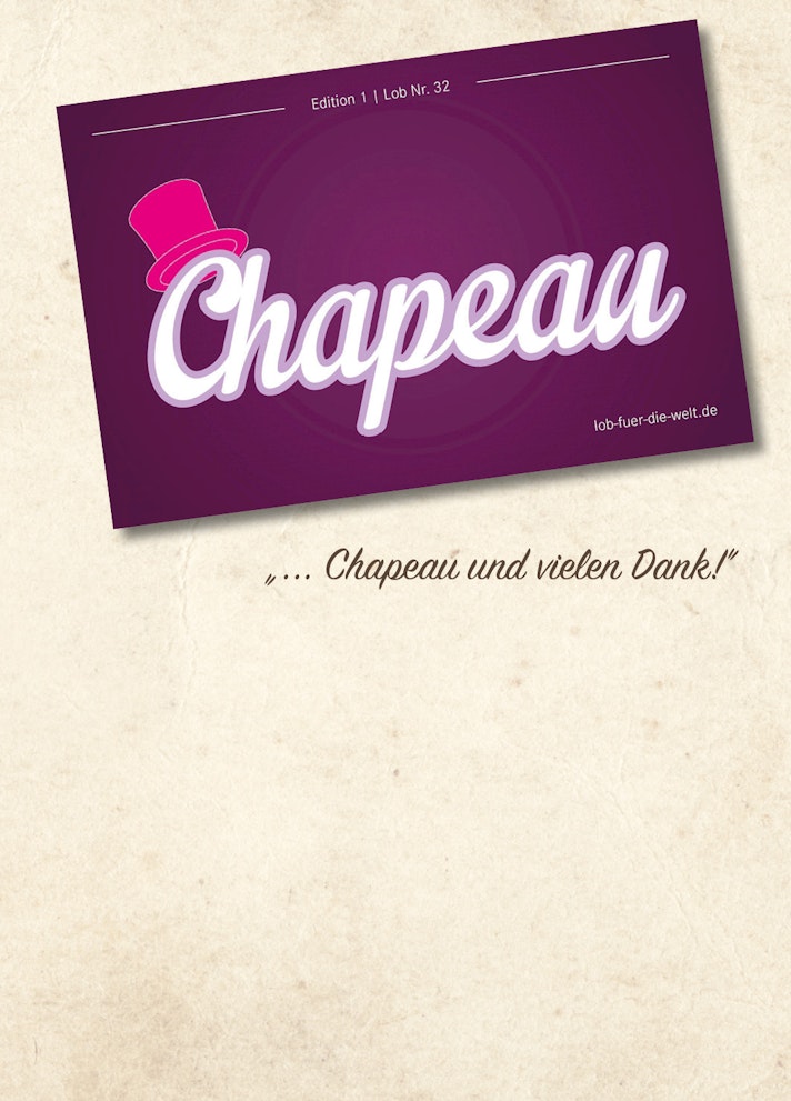  Chapeau und vielen Dank!