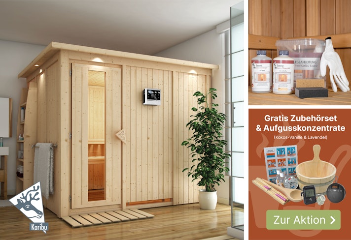 Gratis Aktions-Set beim Kauf einer Karibu Sauna!