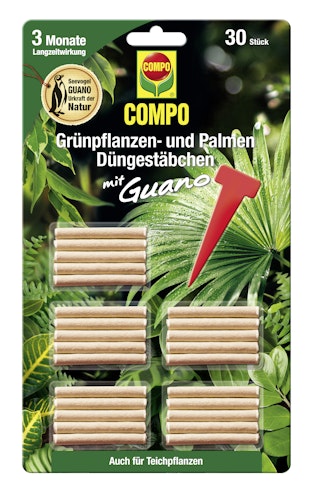 COMPO Grünpflanzen- und Palmen Düngestäbchen mit GUANO