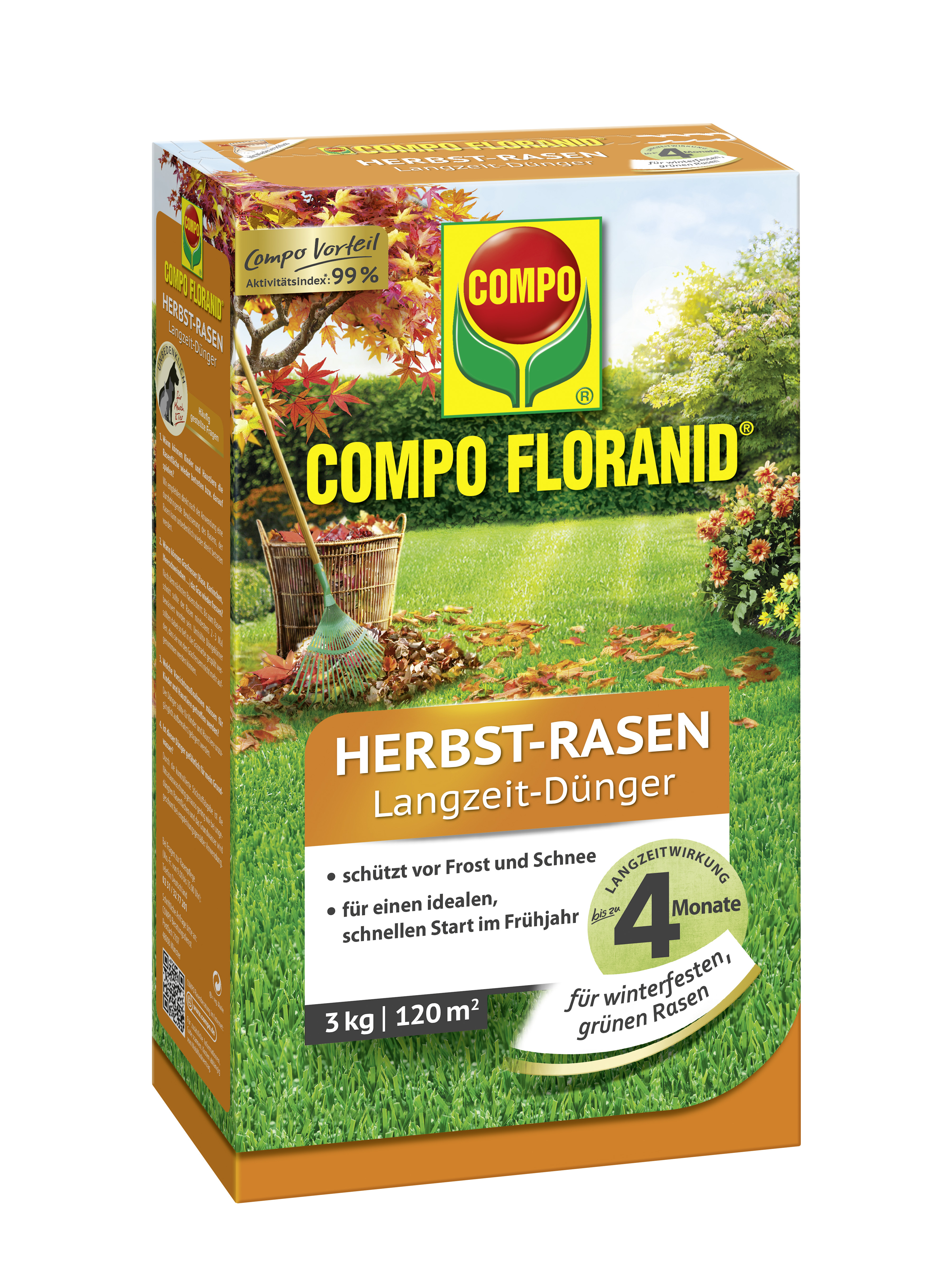 Vorschaubild Galerie COMPO FLORANID Herbst-Rasen Langzeit-Dünger 3 kg für 120 m²