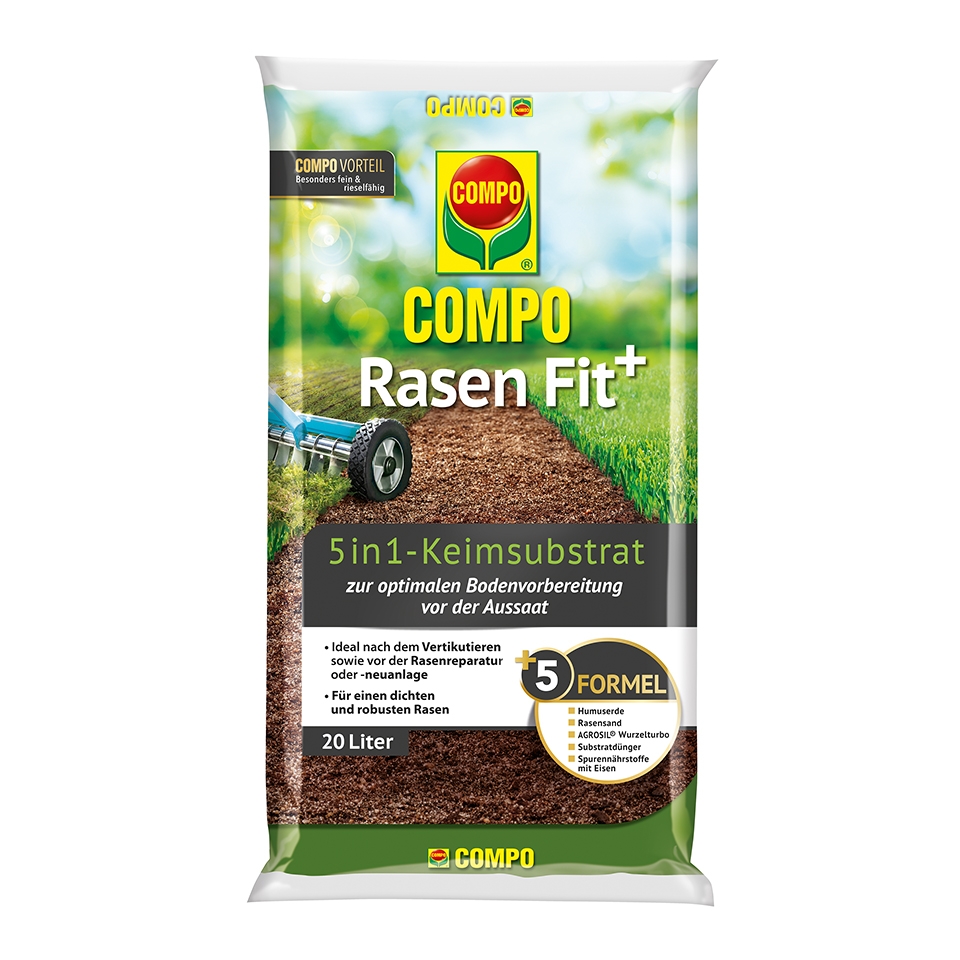 Vorschaubild Galerie COMPO Rasen Fit+ 5in1 Keimsubstrat 20l für 10 m²