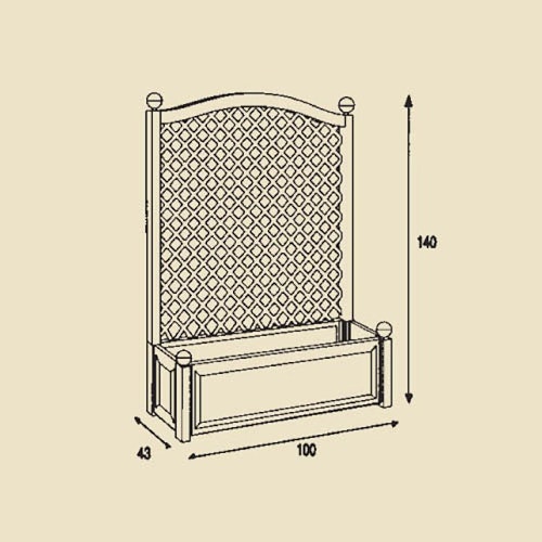 KHW Pflanzkasten groß mit Spalier 100 cm